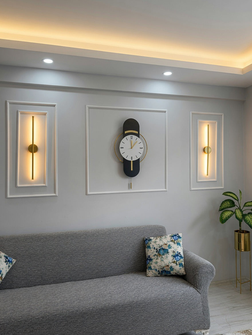 LUMORA Elegance eskitme gold modern LED duvar apliği şık ve kablosuz tasarım ile salon aydınlatması