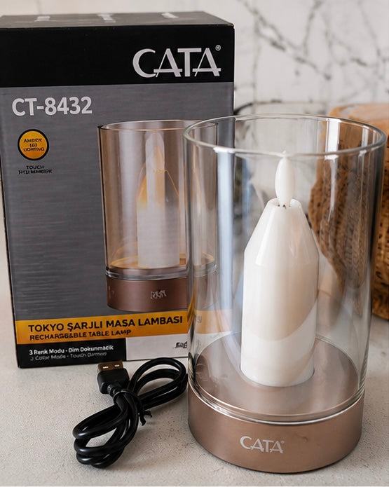 Cata Tokyo şarjlı LED masa lambası, dokunmatik kontrol, kablosuz ve şarj edilebilir modern tasarım